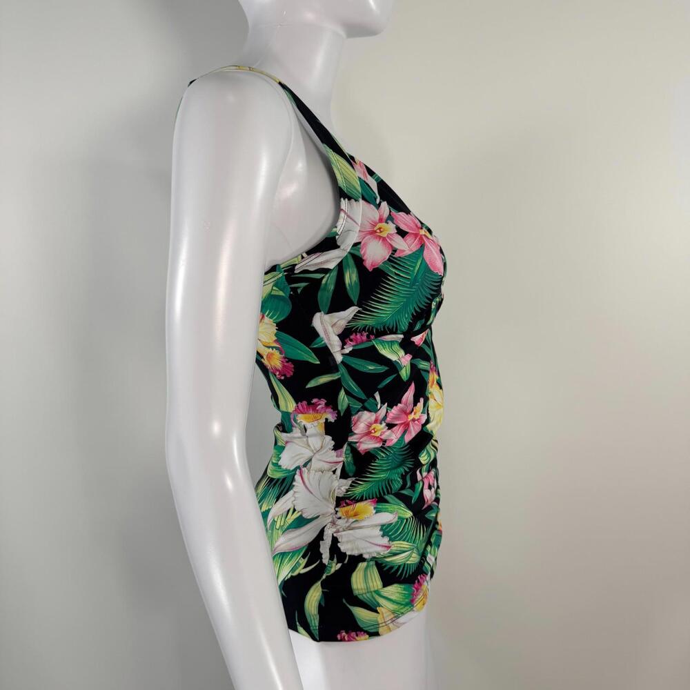 Tommy Bahama Orchid Garden Underwire Tankini Swim Top Women’s Size XS Black New - Picture 7 of 11